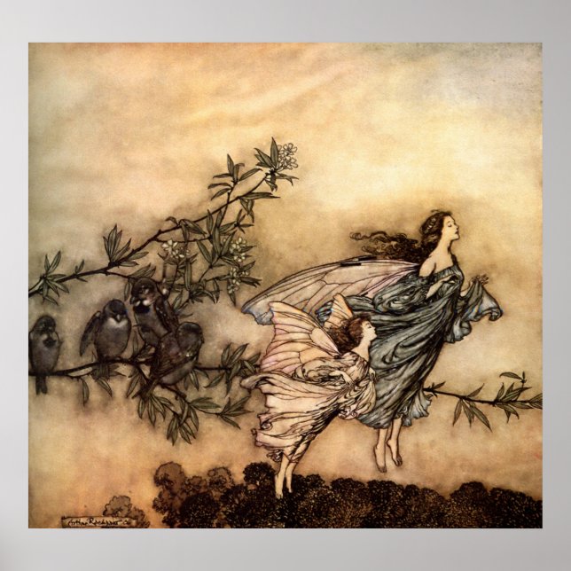 Affiche Les fées ont leurs menottes avec les oiseaux (Devant)