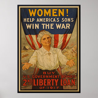 Affiche Les femmes aident le fils de l'Amérique à Vintage