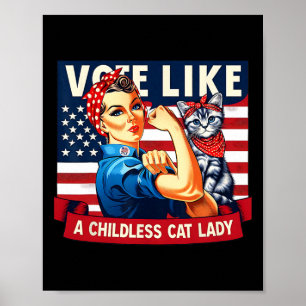 Affiche Les femmes au chat votent Kamala