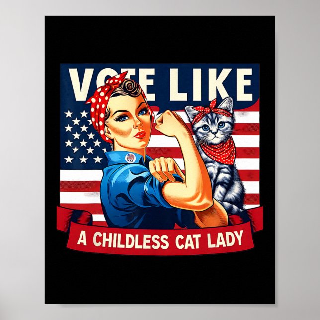 Affiche Les femmes au chat votent Kamala (Devant)