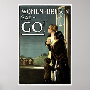 Affiche Les femmes britanniques disent que GO vintage
