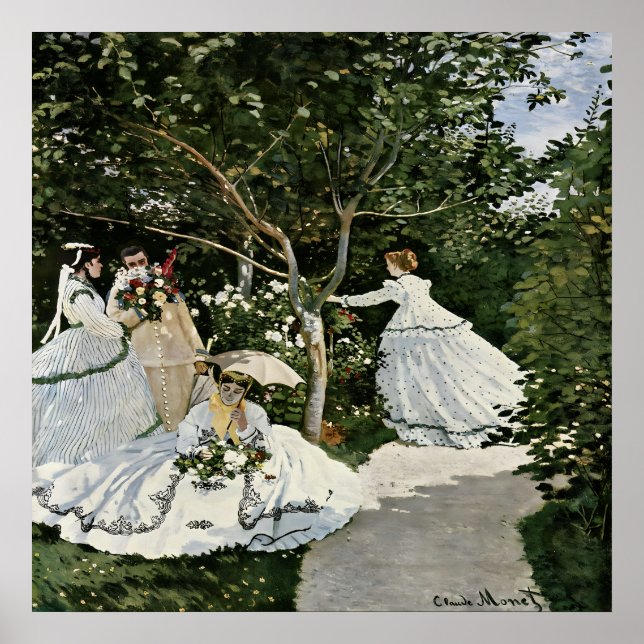 Affiche Les femmes dans le jardin par Claude Monet (Devant)