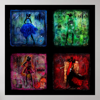 Affiche Les femmes dans les oeuvres multimédias couleur