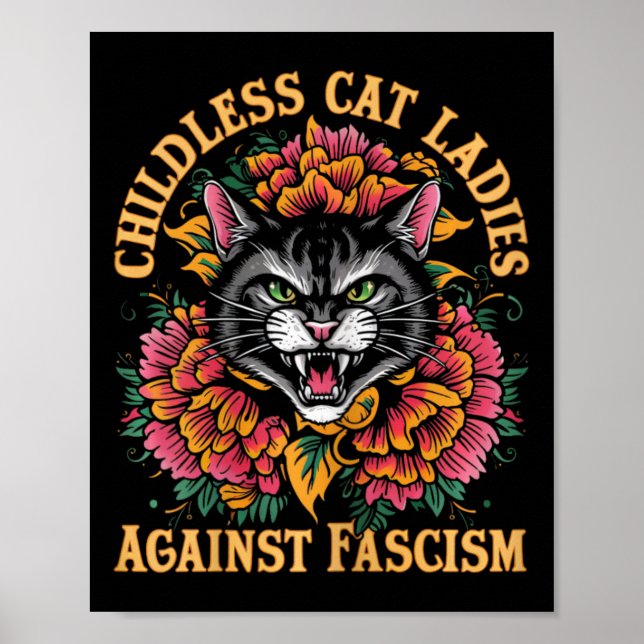 Affiche Les femmes de chat contre le fascisme Président Ka (Devant)