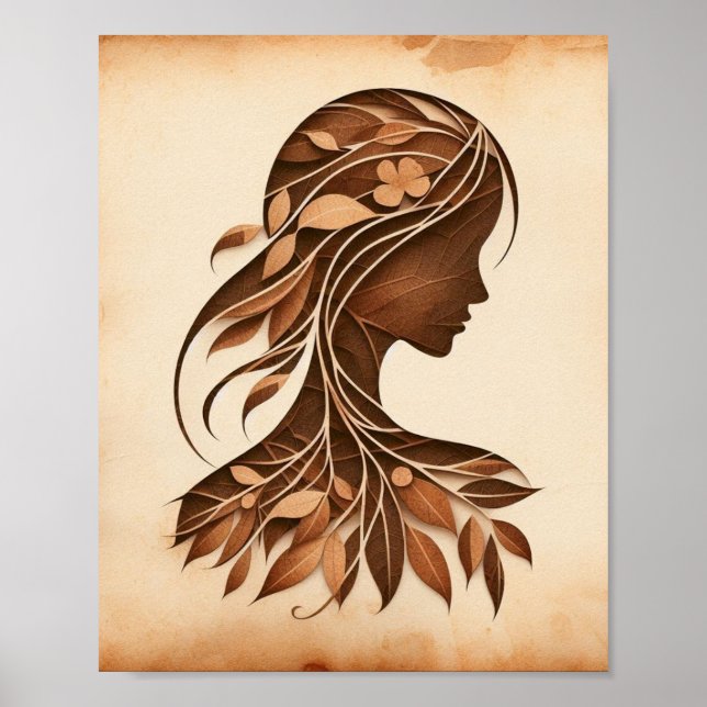Affiche les femmes font face à l'artisanat feuille du papi (Devant)