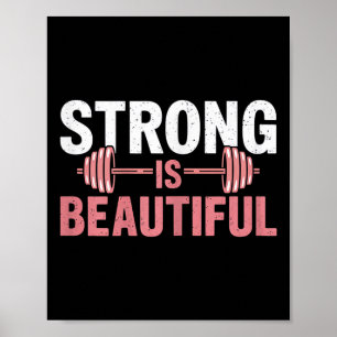 Affiche Les femmes fortes sont belles Motivation de gym de