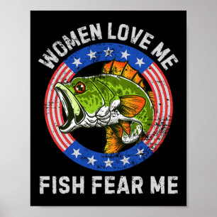 Affiche Les Femmes M'Aiment Poisson M'Aiment B Pêche Humou