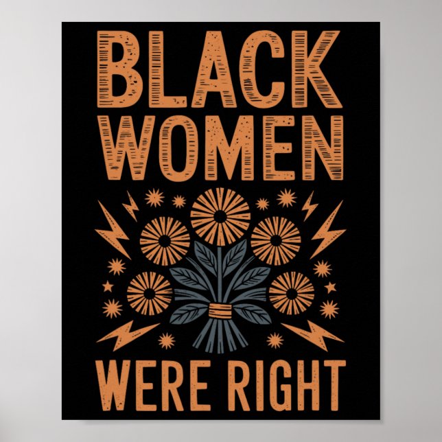 Affiche Les femmes noires avaient raison Floral Boho Résis (Devant)