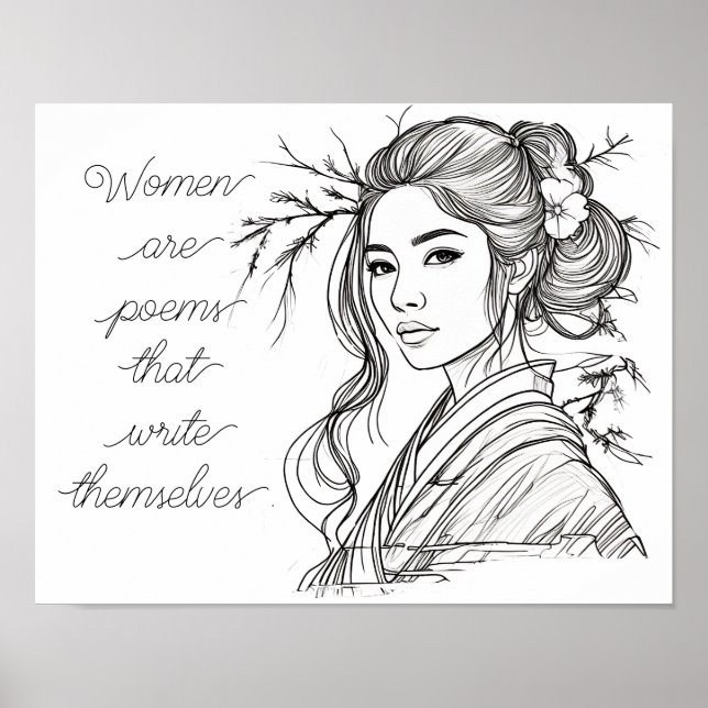 Affiche Les femmes sont des poèmes qui s'écrivent elles-mê (Devant)