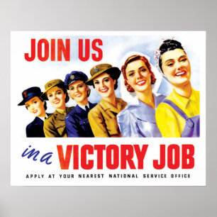 Affiche Les femmes s'unissent pour la victoire, propagande