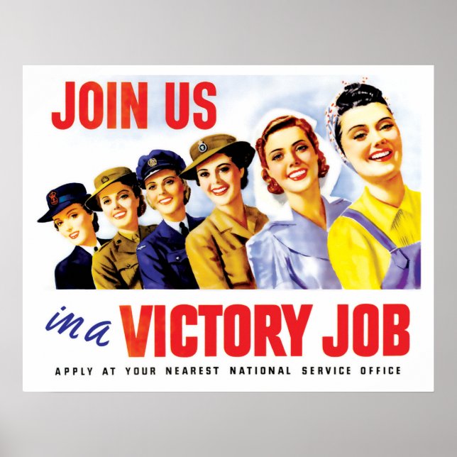 Affiche Les femmes s'unissent pour la victoire, propagande (Devant)