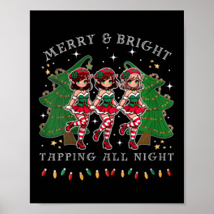 Affiche Les FEMMES Tap Dance Et Soyez Joyeux Noël Elf Danc