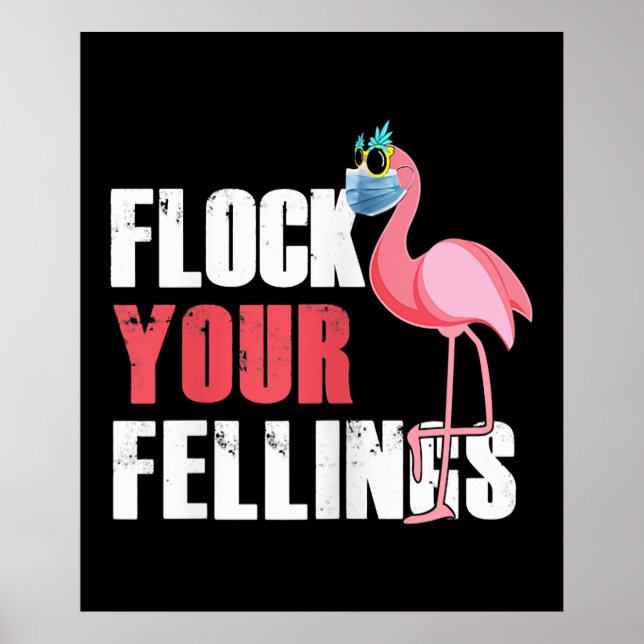Affiche Les femmes volent vos sentiments Flamant rose amus (Devant)