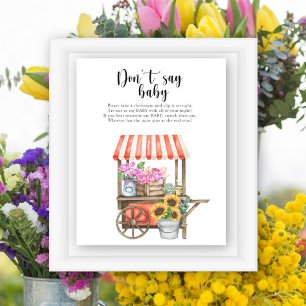 Affiche Les fermiers baby shower de marché aux fleurs - Ne