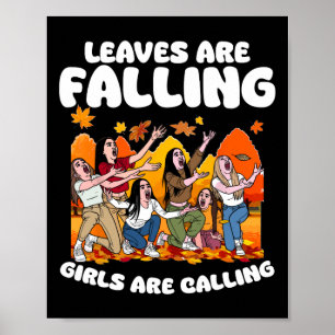 Affiche Les feuilles tombent Feuilles d'automne Thanksgivi