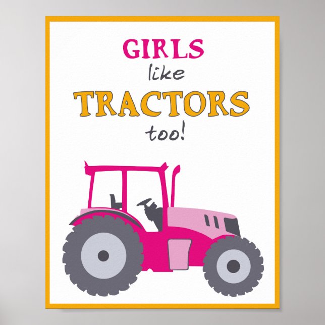 Affiche Les filles aiment aussi les tracteurs imprimerie d (Devant)