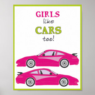Affiche Les filles aiment les voitures aussi ! dessin anim