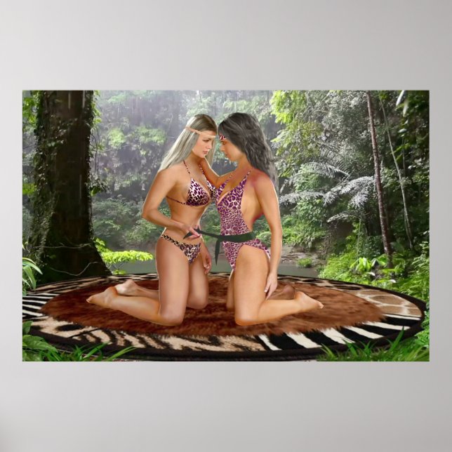 AFFICHE LES FILLES DE LA JUNGLE S'AFFRONTENT (Devant)