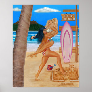 AFFICHE LES FILLES DE SURFER PRENNENT LE POUVOIR