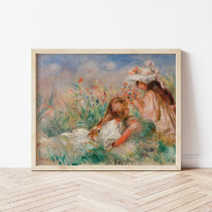 Affiche Les filles en herbe   Pierre-Auguste Renoir