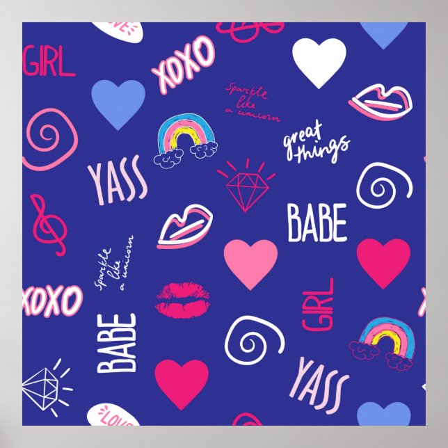 Affiche les filles façonnent un motif sans soudure avec sl (Devant)