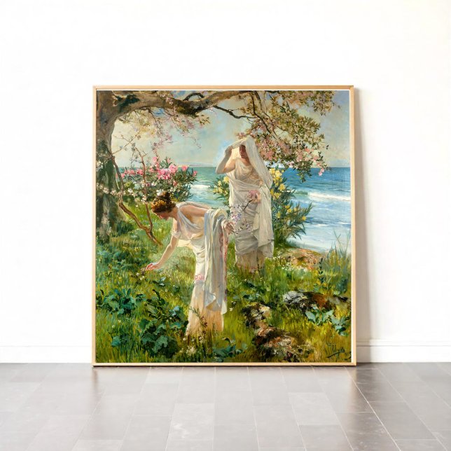 Affiche Les filles grecques sur la côte (Créateur téléchargé)