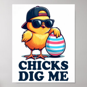 Affiche Les filles me trouvent drôle Pâques garçons enfant
