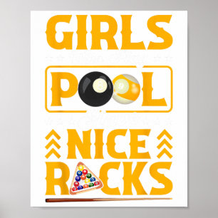 Affiche Les Filles Qui Jouent Au Billard Ont De Belles Rac