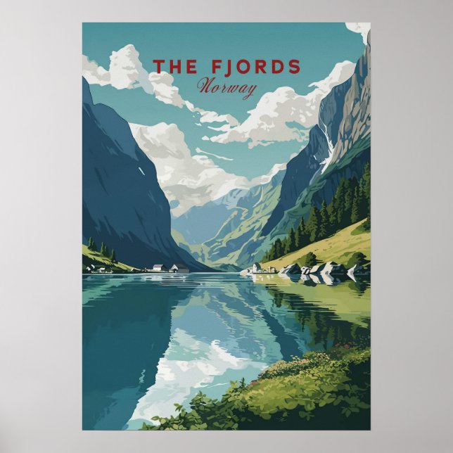 Affiche Les Fjords, Norvège (Devant)