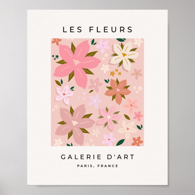 Affiche Les Fleurs 05 Motif Floral Fleurs Roses Rouges (Devant)