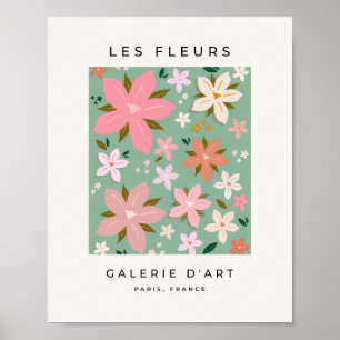 Affiche Les Fleurs 07 Fleurs Abstraites Vert Blush Floral