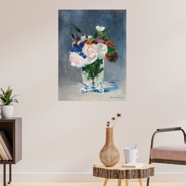 Affiche Les fleurs de Manet dans un vase de cristal (Salon 3)
