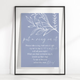 Affiche Les Fleurs De Périwinkle Placent Une Bague Sur Le 
