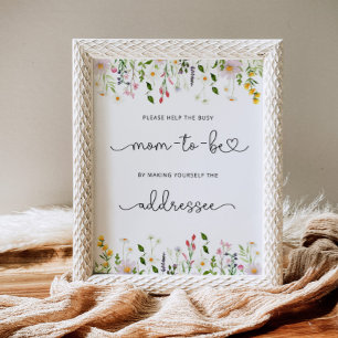 Affiche Les fleurs sauvages aident la maman occupée à s'ad