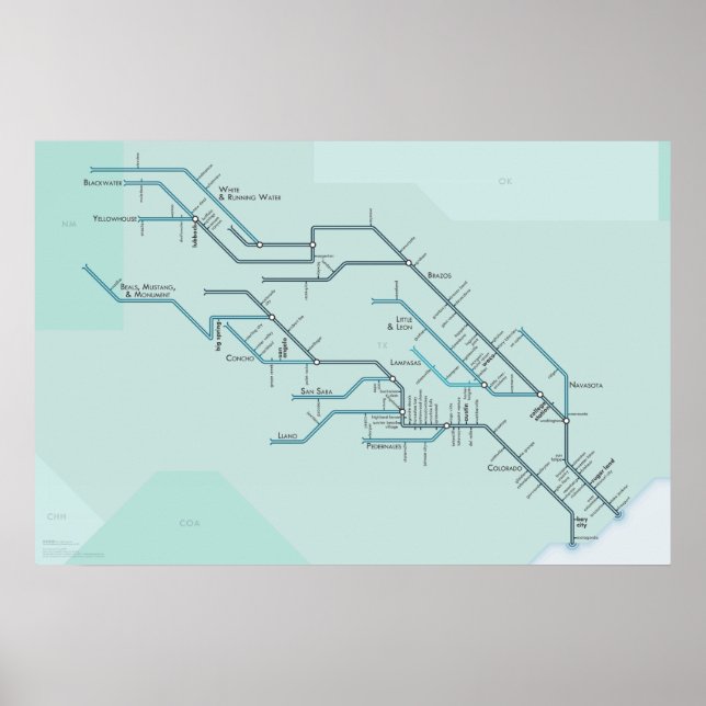 Affiche Les fleuves Brazos et Colorado (Devant)