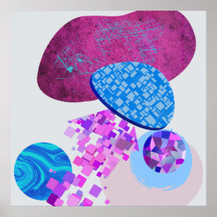 Affiche Les Formes Modernes Purple Et Cyan