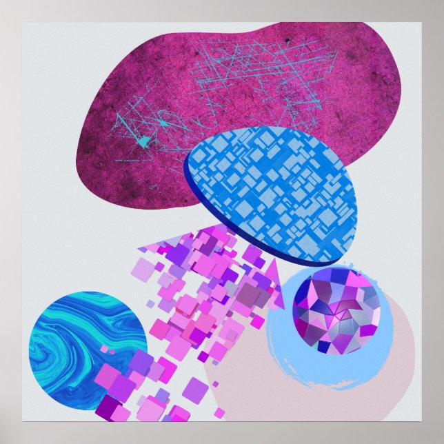 Affiche Les Formes Modernes Purple Et Cyan (Devant)