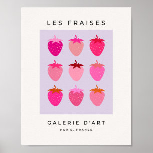 Affiche Les Fraise 03 Fruit De Fraises Rose Et Violette