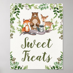 Affiche Les friandises Baby shower forestier des bois Fave