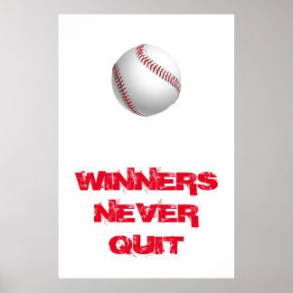 Affiche Les gagnants ne cessent jamais de baseball inspira