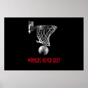 Affiche Les gagnants ne quittent jamais le basket-ball