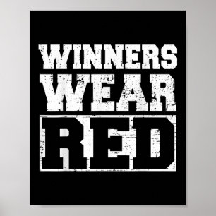 Affiche Les gagnants portent le rouge drôle d'esprit d'équ