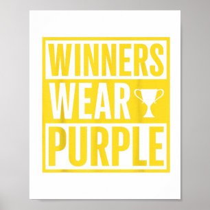 Affiche Les gagnants portent Purple School Sports Team Pri