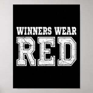 Affiche Les gagnants portent Red Color Team Spirit Game Wa