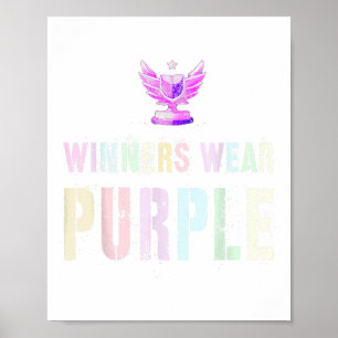 Affiche Les gagnants vintages portent violet Camp d'été Je