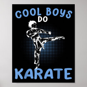 Affiche Les garçons cool font du karaté Karateka Arts mart