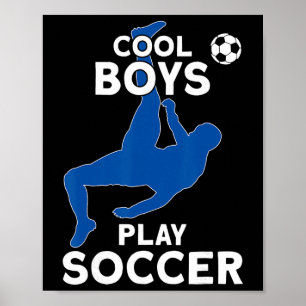 Affiche Les garçons cool jouent au football