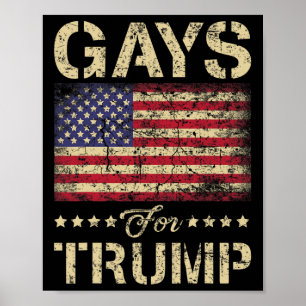 Affiche Les Gays Pour Les Étoiles Trump Et Le Drapeau Amér