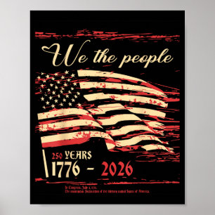 Affiche Les gens 250 ans patriotique 1776 drapeau américai