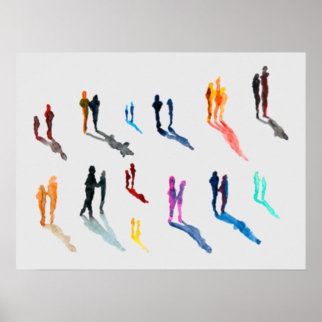 Affiche Les gens art aquarelle fine art (Devant)